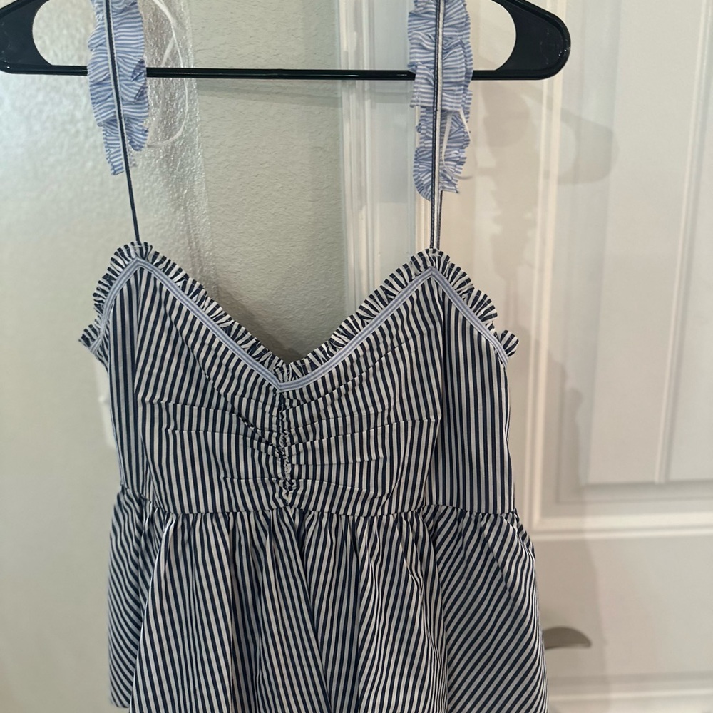 Zara Striped Tank Top with Ruffle Straps